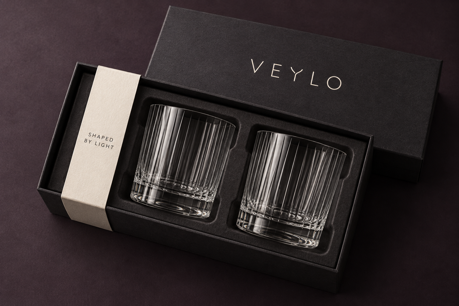 Packaging / two-glass presentation — concept visualization